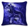 Wild Wolf Print Pillow Cover Forest  Snowy Mountain Scene Polyester Cushion Case Wildlife Themed Home Decor for Sofa  Bedroo
