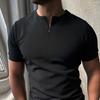 Новая рубашка поло с застежкой-молнией, трикотажные жаккардовые мужские футболки