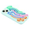 For iPhone 15 Case 3D Stress Relief DIY Colorful Bar Silicone PC Phone Cover Arc Stripe