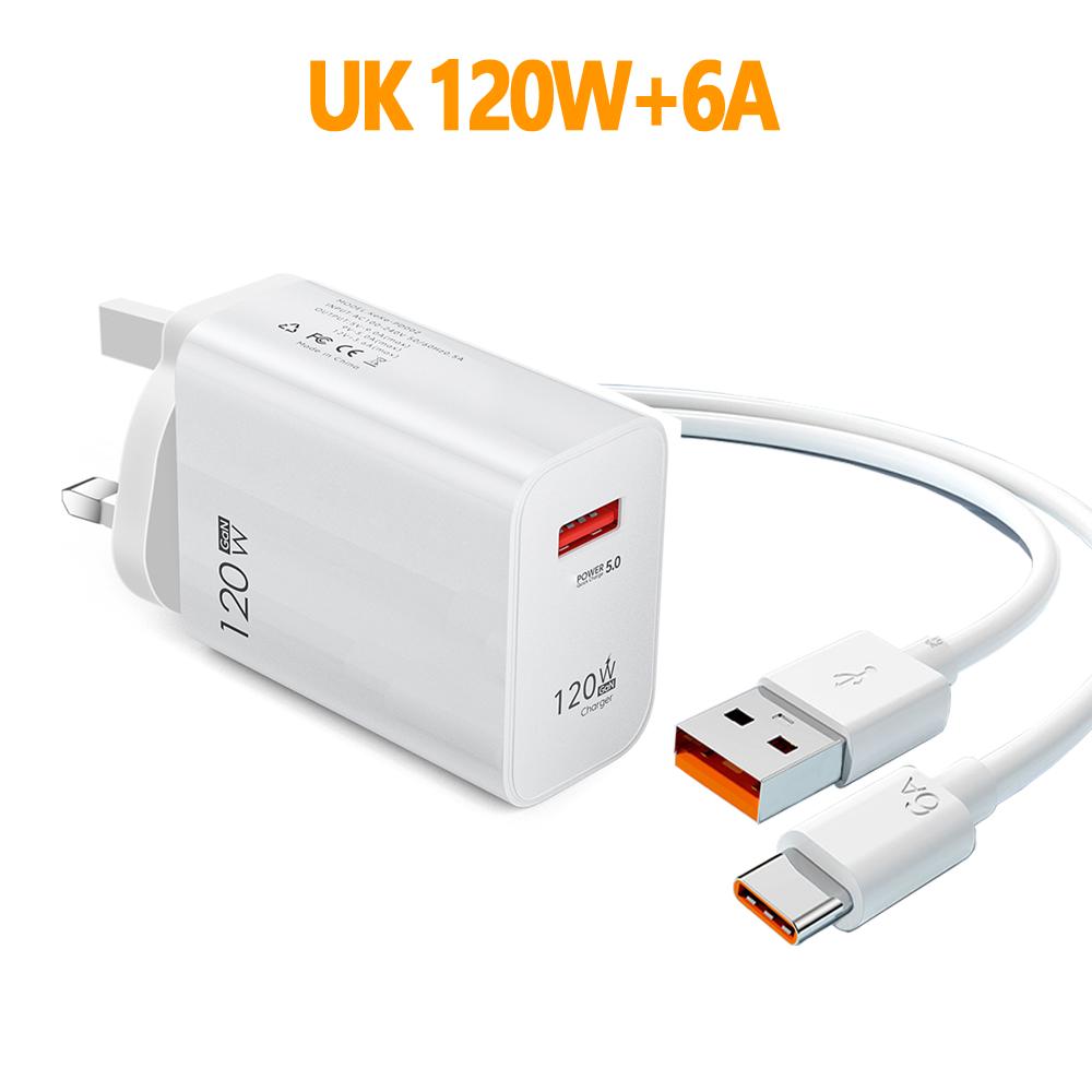 120 Вт USB GaN зарядное устройство быстрая зарядка QC3.0 USB C Type C кабель мобильный телефон зарядное устройство адаптер для iPhone Samsung Xiaomi быстрая зарядка