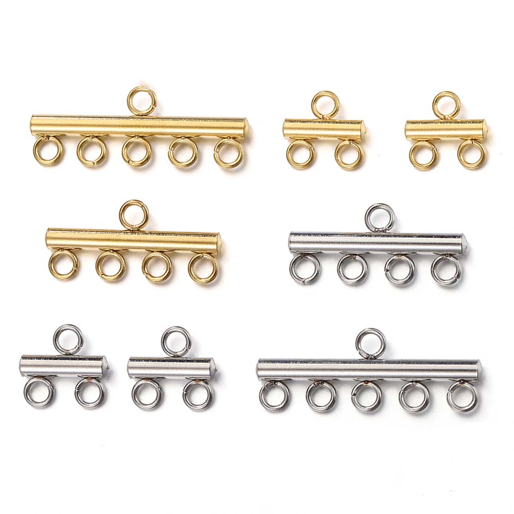 20pcs Stainless Steel Necklace Bracelet Layer Clasps Pendant Bail Connect Tassel DIY Connectors Jewelry Making Earrings Supplies
