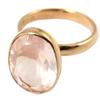 Серебряное кольцо ручной работы 'Sissi' розовое золото розовый кварц (розовое золото) - 17x12 мм