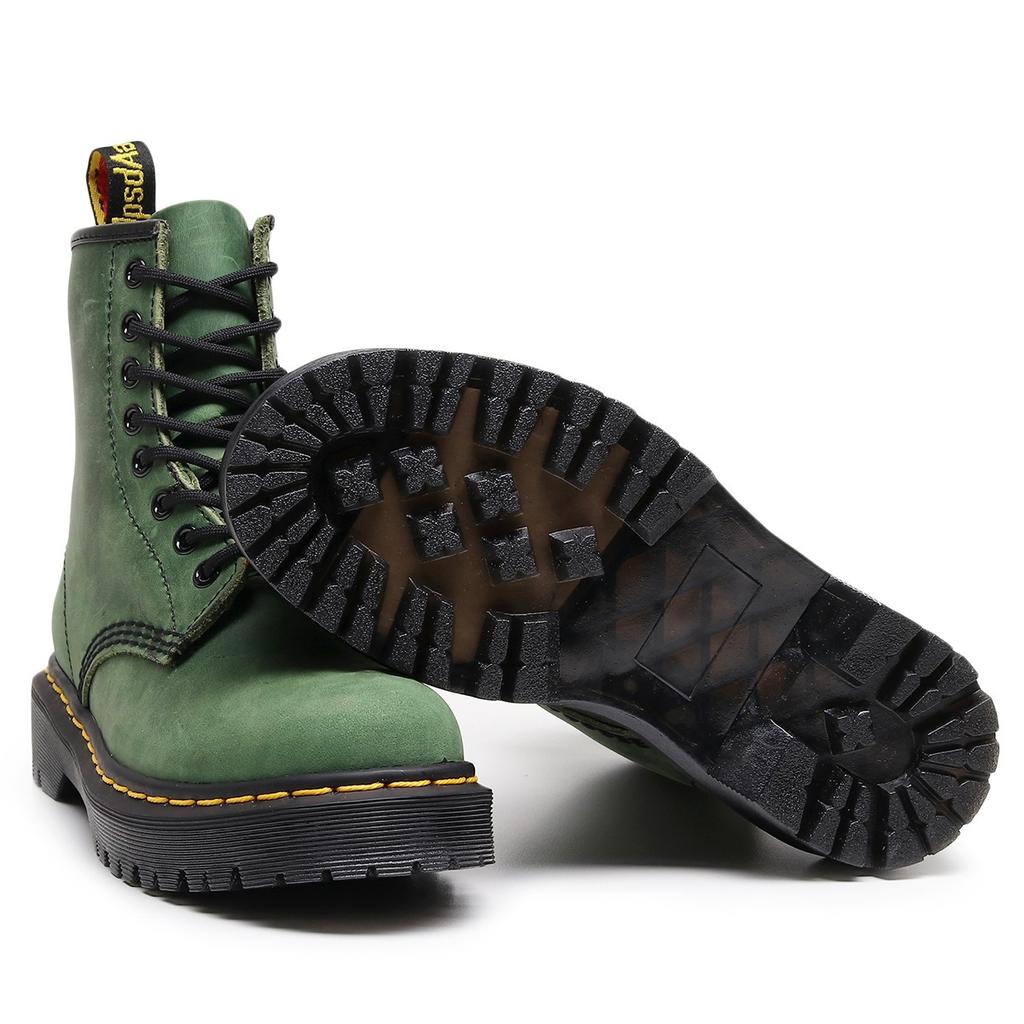 Новые высокие рабочие ботинки женские из первого слоя кожи Crazy Horse зеленые короткие ботинки мужские кожаные ботинки-локомотивы на средней и толстой подошве