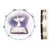 Dove Bible Double Row Bells Tambourine Handbell Clap Drum Tambourine Musical Instrument for Party Game Playing Easy Play