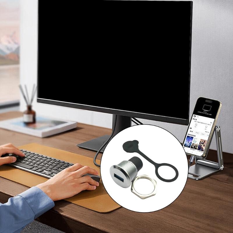 USB3.0 Женский на Женский Круглый Разъем для Панельного Крепления Водонепроницаемая Пылезащитная Крышка Разъем Высокоскоростная Передача Данных