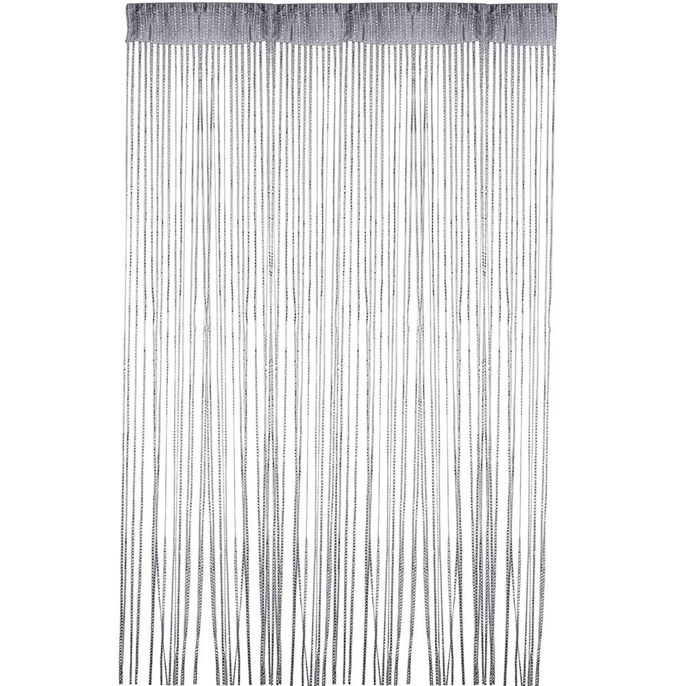 100cm X 200cm Silver Ribbon Thread Fringe Hanging Home Tassel Screen Door Divider for Wedding Party Hotel Living Room Restaurant