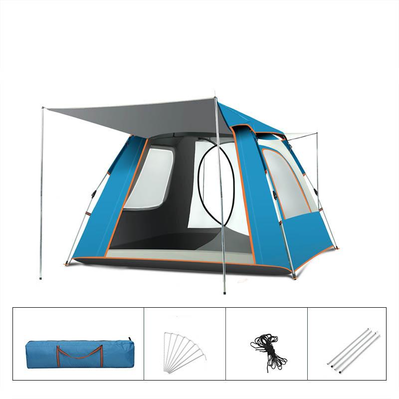 6-7/3-4 Person Large Fully Automatic Tent Quick Open Bomb-Up Instant Setup Camping Tent Four-Sided Windproof Rainproof Beach Carring Bag