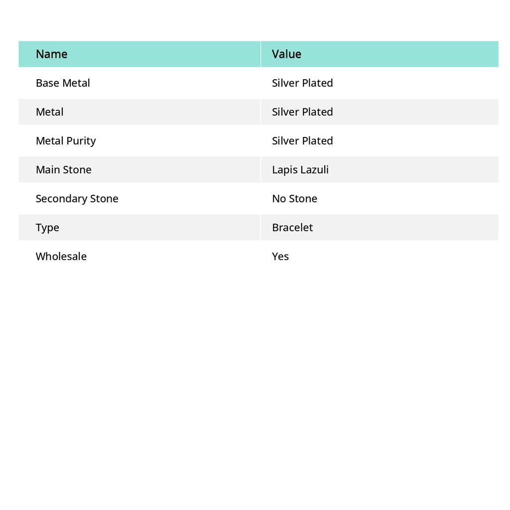 Браслет ручной работы из драгоценного камня лазурит 7-8 дюймов Z9d49