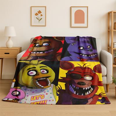 Классическое Хоррор-Одеяло F-FNAF Фредди Фланелевое Мягкое Теплое Плед для Спальни Гостиной Кровати Путешествий Кемпинга Пикника