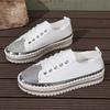 Fashion Plus Size 43 Women's Casual Flat Shoe 2025 New Style Rhinestone Design Woman Sneakers Comfortable Platform Shoe