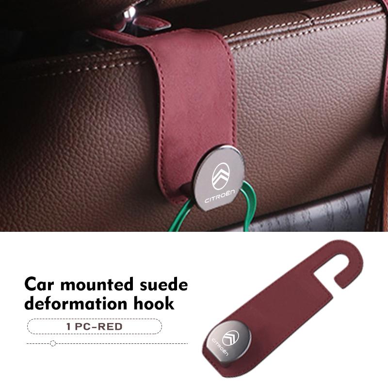 Hidden Car Back Seat Hook Headrest Suede Soft Hanging Hook For Citroen Jumper Celysee Cactus Picasso Aircross Saxo Grand