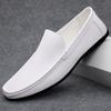 2025 Fashion Mens Shoes High Quality Brand Loafers Comfy Leather Boats Shoes White Men Summer Casual Shoes Size 47
