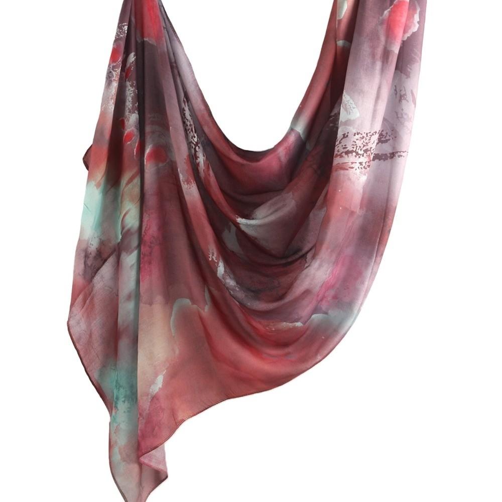 Soft Breathable Shawl Watercolor Series Long Wraps Fashion Indah Shawl Women
