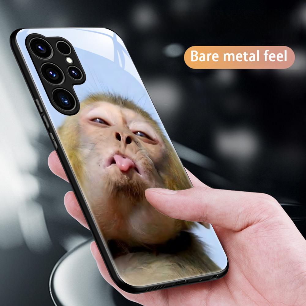 Monkey Sipping Caprisun Meme  Phone Case For Samsung S26 S25 S24 S23 S22 S21 Plus Ultra Note20 Glass Magnetic Case