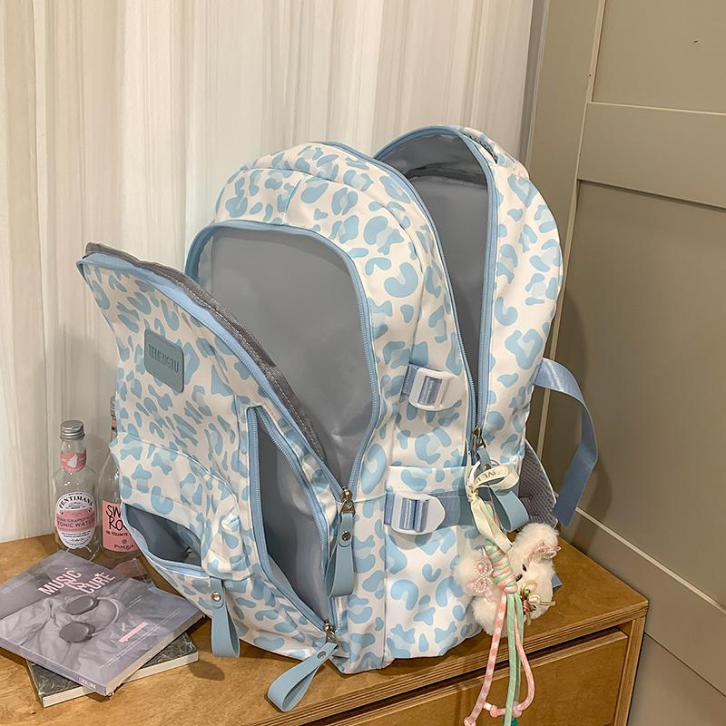 Рюкзак с леопардовым принтом для ученика средней школы, легкий школьный рюкзак, рюкзак большой вместимости для девочки