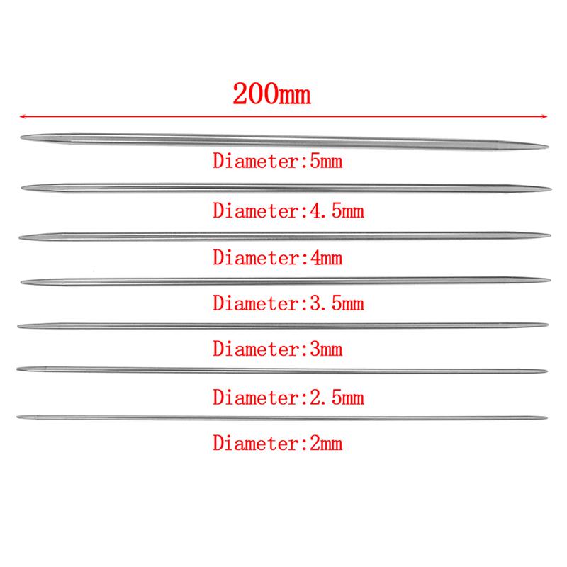 35Pcs 20Cm Straight Knitting Needles Stainless Steel Diy Crochet Hooks Tool