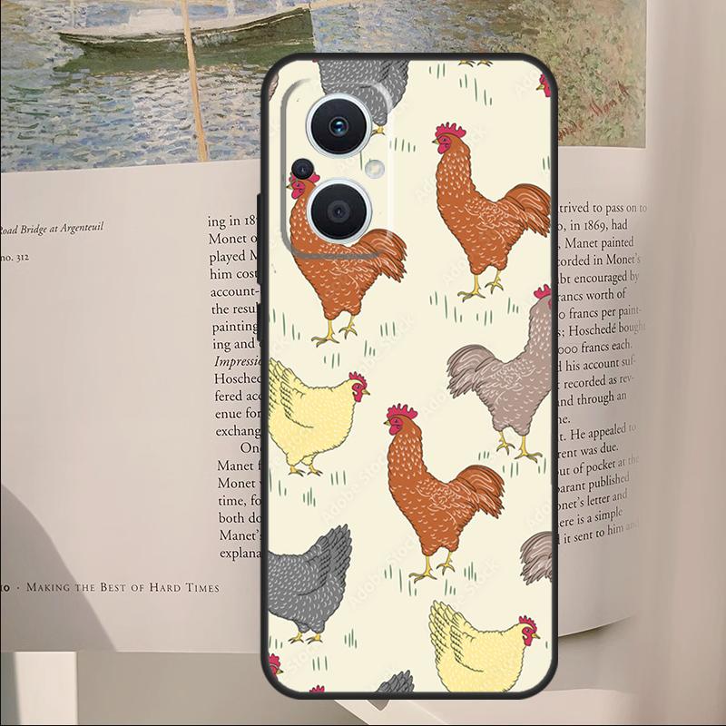 Чехол с рисунком цыпленка для OPPO Reno 7 8 Lite 11F 12F 13F 14F 10 11 12 13 14 Pro Чехол для OPPO Find X6 X8 X9 Pro