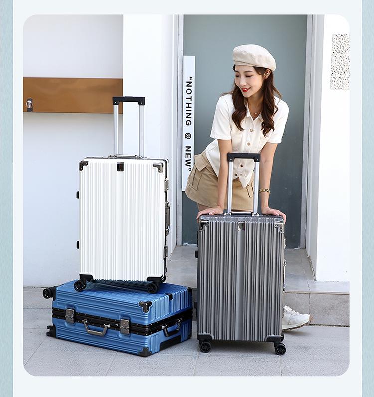 26-дюймовый алюминиевый чемодан с устойчивостью к падениям и износу, универсальные бесшумные колеса - Идеально подходит для женских путешествий