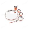 Heavy Gauge Stainless Steel Dinner Set | Copper Colour Plated Hand Hammered Steel Thali Set | Stainless Steel Dinner Set for Kitchen |