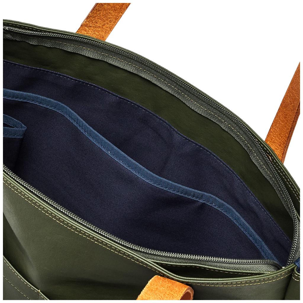 Горизонтальная сумка-тоут с верхней молнией Toyooka Bag Original Fabric Canvas PVC Tochigi Leather COMMUTE Khaki [Vermouth]