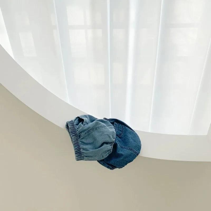 Мальчики и девочки карман джинсовой сумки ягодицы брюки детские корейский стиль джинсовые шорты летние детские шорты тонкие брюки джинсы для девочек