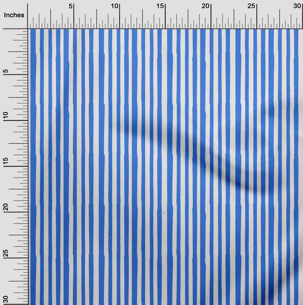 oneOone Cotton Flex Blue Fabric Stripes Craft Projects Decor Fabric Printed By The Yard 40 Inch