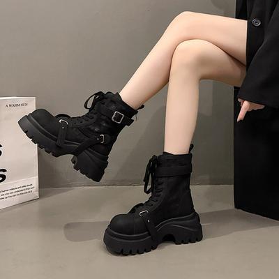 Женские ботинки Мартина новые универсальные комбинированные из мягкой кожи на толстой подошве на платформе с ремешками повседневные ботинки-локомотивы маленькие короткие ботинки