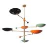 Mid Century Modern Colorful Sputnik Chandelier Brass Multi Arm Ceiling Light Fixture
