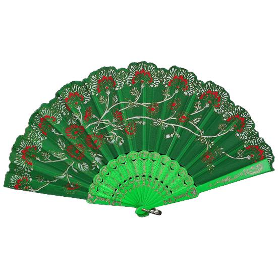 Bronzing Golden Glitter Folding Fan Elegant Plastic Floral Pattern Handheld Fan for Lady Dance Decor