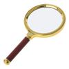80mm Portable Handheld 10X Magnifying Glass Retro Handle Magnifier Eye Loupe Glass