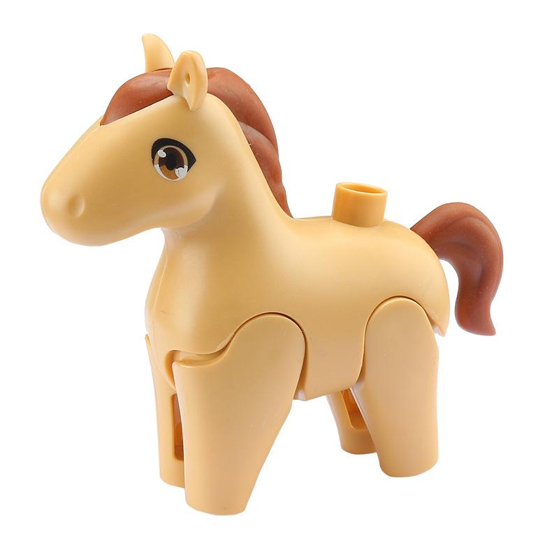 Крупные Строительные Блоки Животные Аксессуары Ферма Зоопарк Верблюд Кенгуру Кошка Лев Коала Фламинго Образовательные Игрушки Для Детей Подарки