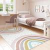 Элегантный ковер в стиле бохо с радужными волнами и точками, мягкий, нескользящий, для гостиной, спальни, прикроватный, декор детской комнаты, напольный коврик, подарок