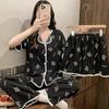 Женский летний пижамный комплект Newins: Короткий рукав, Шорты, Длинные брюки - Носить дома или на улице, Модная коллекция 2025