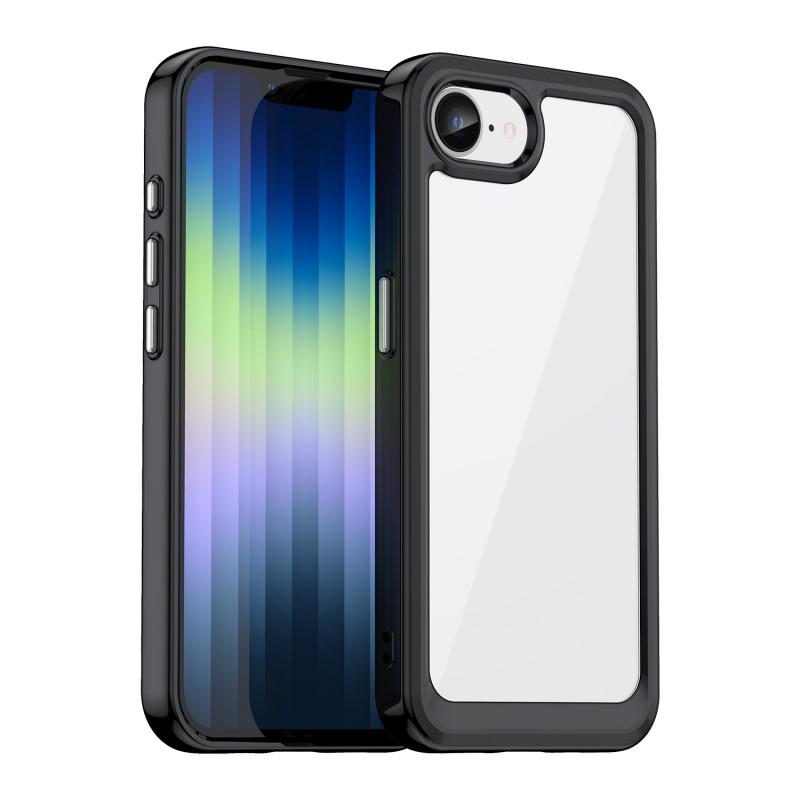For iPhone 16e Phone Case WANLONFENG XC Series TPU Acrylic Cover with Tempered Glass (Big Lens Hole)
