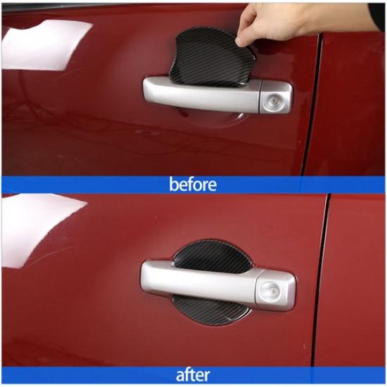 ABS Carbon Fiber  Outer Door Handle Cover Bowl Trim For Toyota FJ Cruiser 07-21