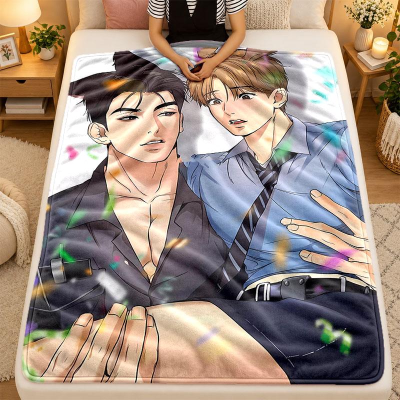 Flannel BlanketKorean Comics Jaekyung Dan Warm Soft Throw Blanket for Indoor Sofa Bed Living Room Use