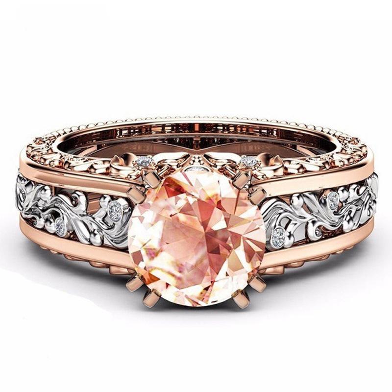 Hecheng 14k Rose Gold Zircon Women's Ring