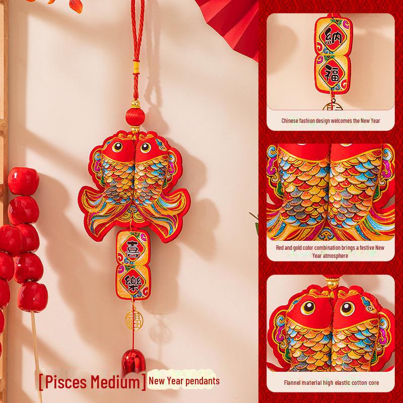 Подвеска к празднику весны 2025 года - год Змеи - колокольчик ветра бога богатства Фу для новогоднего украшения гостиной.