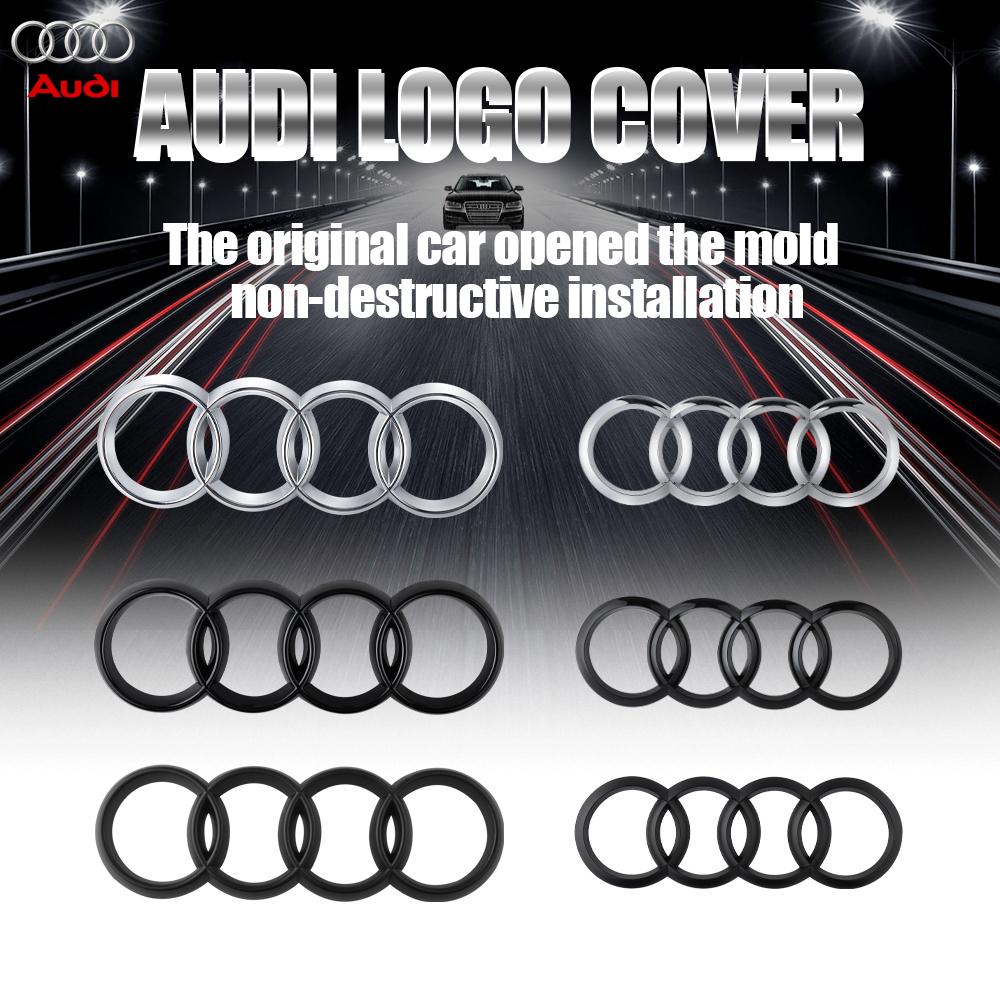 Q1 For a1 Q3 Q5 Sportback Q7 Q8 S5 S6 S7 R8 S4 Car 4 Ring ABS Logo Hood Front Bonnet Grill Rear Trunk Emblem Sticker Accessories