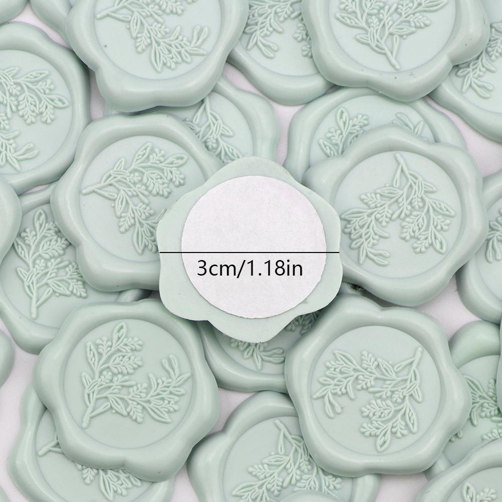 25pcs Mint Green Wax Seal Stamp Stickers - Eucalyptus Wedding Invitation Envelope Seal Stickers, Self- Adhesive Stickers Perfect