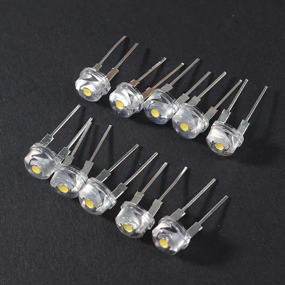 50 шт./лот 8 мм светодиодный соломенная шляпа/туман/цвет/прозрачный светоизлучающий диод комплект белый синий зеленый красный желтый свет светодиодные лампы излучающий диод F8