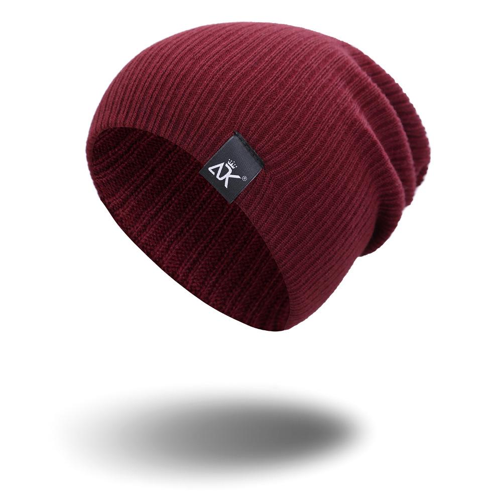 Вязаная шапка женская, зимняя мужская шапка Skullies, теплая повседневная шапка с напуском, вязаная крючком шапка, женская мешковатая шапка