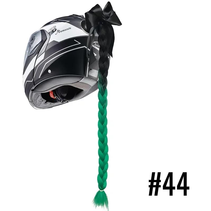 Новый мотоциклетный шлем косички женщина косички парик для мотоциклетных шлемов 11 цветов скручивание двойной косички конский хвост с присоской бант