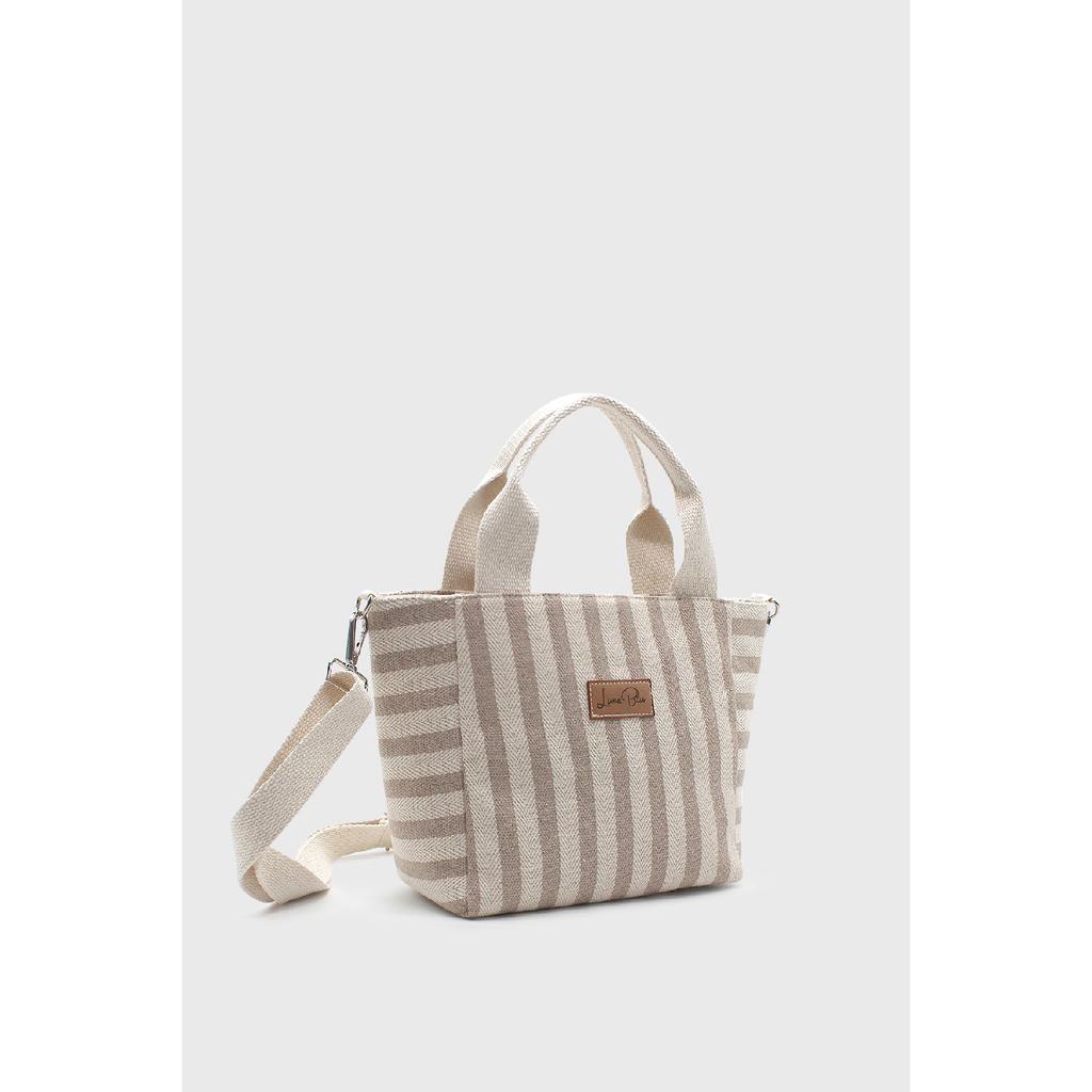Women's Striped Mini Linen Tote Bag