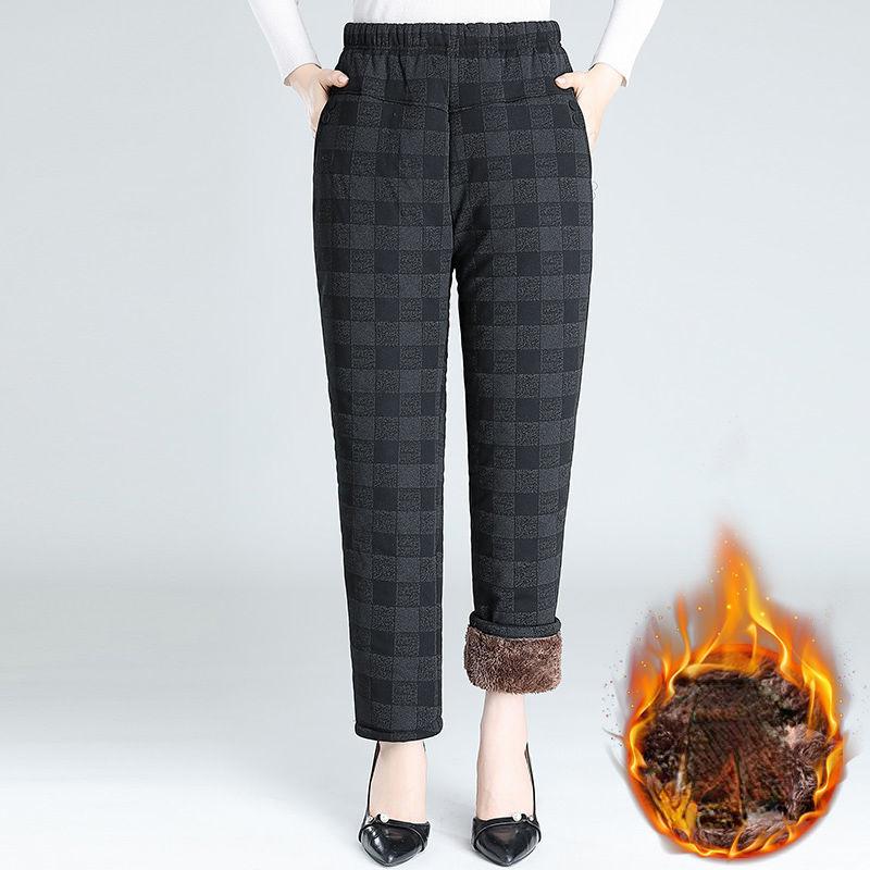 Женские эластичные брюки с бархатной подкладкой, осенне-зимние, больших размеров, утепленные, утолщенные брюки, теплые, удобные, свободные брюки