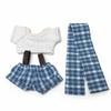 1 set Uniform Doll Clothes Outfit Plaid Overall Doll Dress Up Set  10cm Cotton Doll
