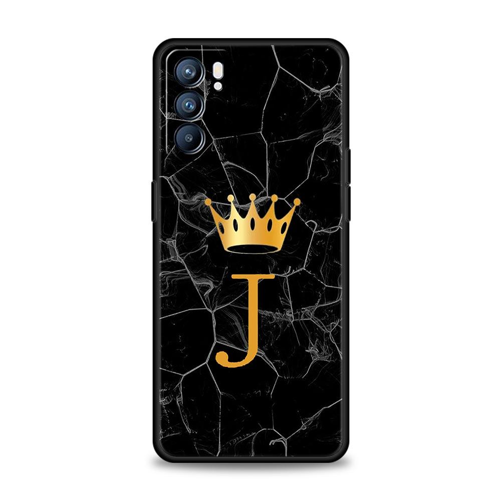 Чехол для телефона для Oppo A54 A53 A52 A9 A15 A95 A17 A16 A76 A74 A57 A31 Find X6 X5 Reno8 Reno7 Reno6 Pro 5G Чехол Корона Буква A от Z