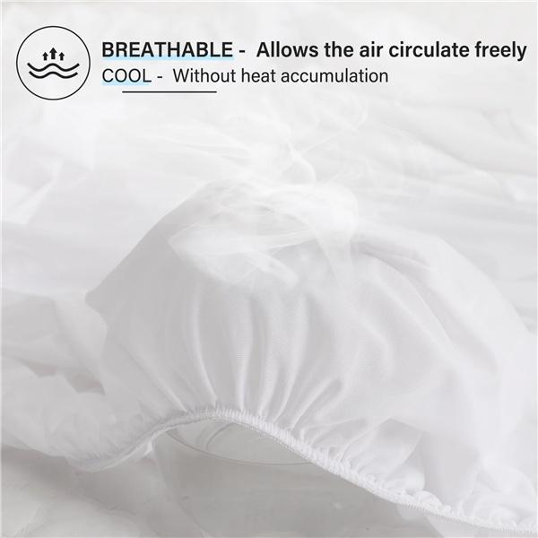 2026 New 99% Waterproof Bed Cover with Elastic Band Solid Fitted Sheet Smooth Breathable Mattress Pad Cover Anti Mites Bed Linens Multi Size