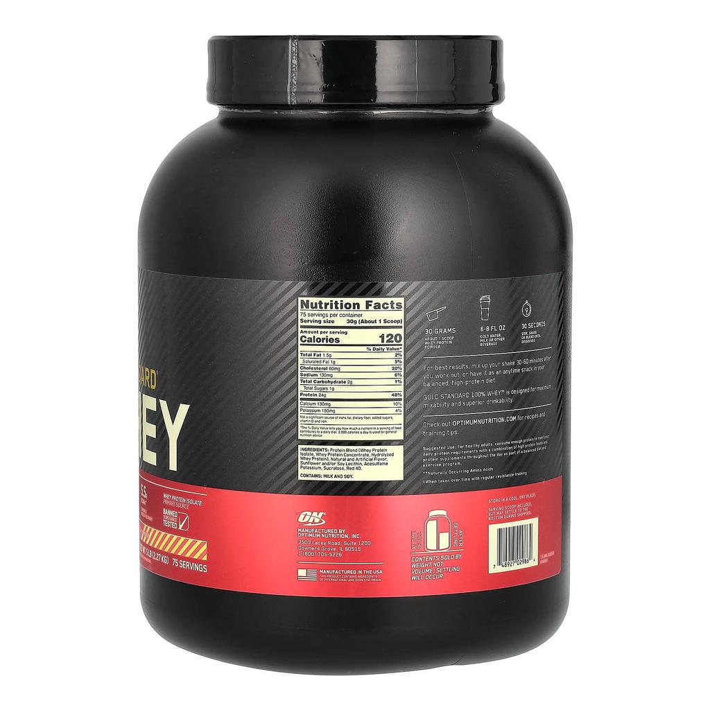 Whey Protein Strawberry & Banana (2.27 Kg), Gold Standard 100% Whey Strawberry Banana, Optimum Nutrition