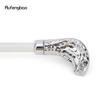 White Metal Snake Cobra Head Wooden Fashion Stick Decorative Cospaly Party Wood Walking Cane Halloween Mace Wand Crosier 93cm